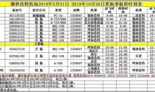 浦东机场航班时刻表